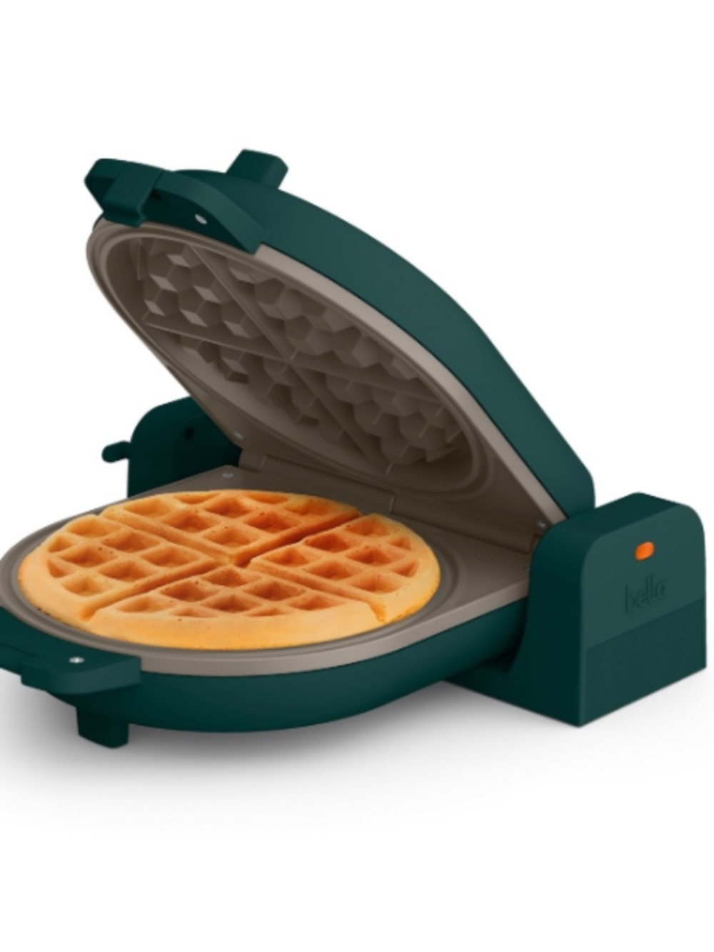 Bella Flip-n-Store Ceramic Waffle Maker, Forest Green Brand New Open Box